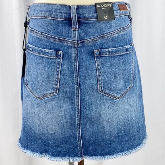 Blank NYC Way Back When Denim Skirt Raw Hem - Picture 3 of 13